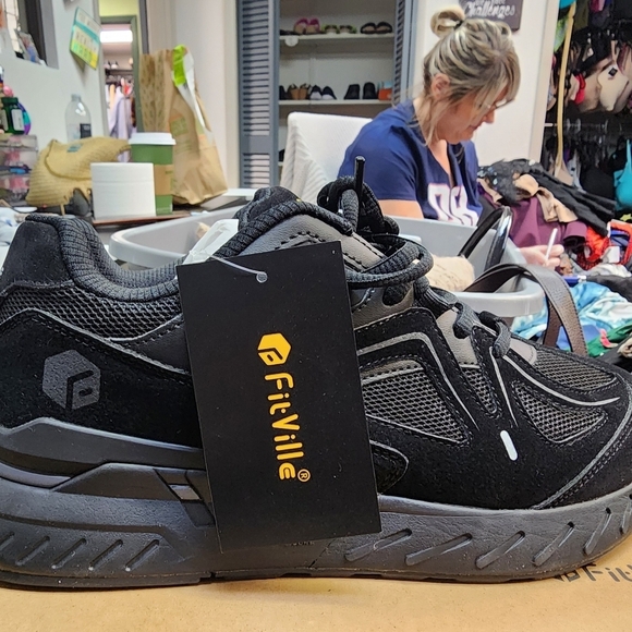 FitVille Wide Basketball Shoes for women with Flat Feet Extra Wide High-top Snea - Picture 2 of 2